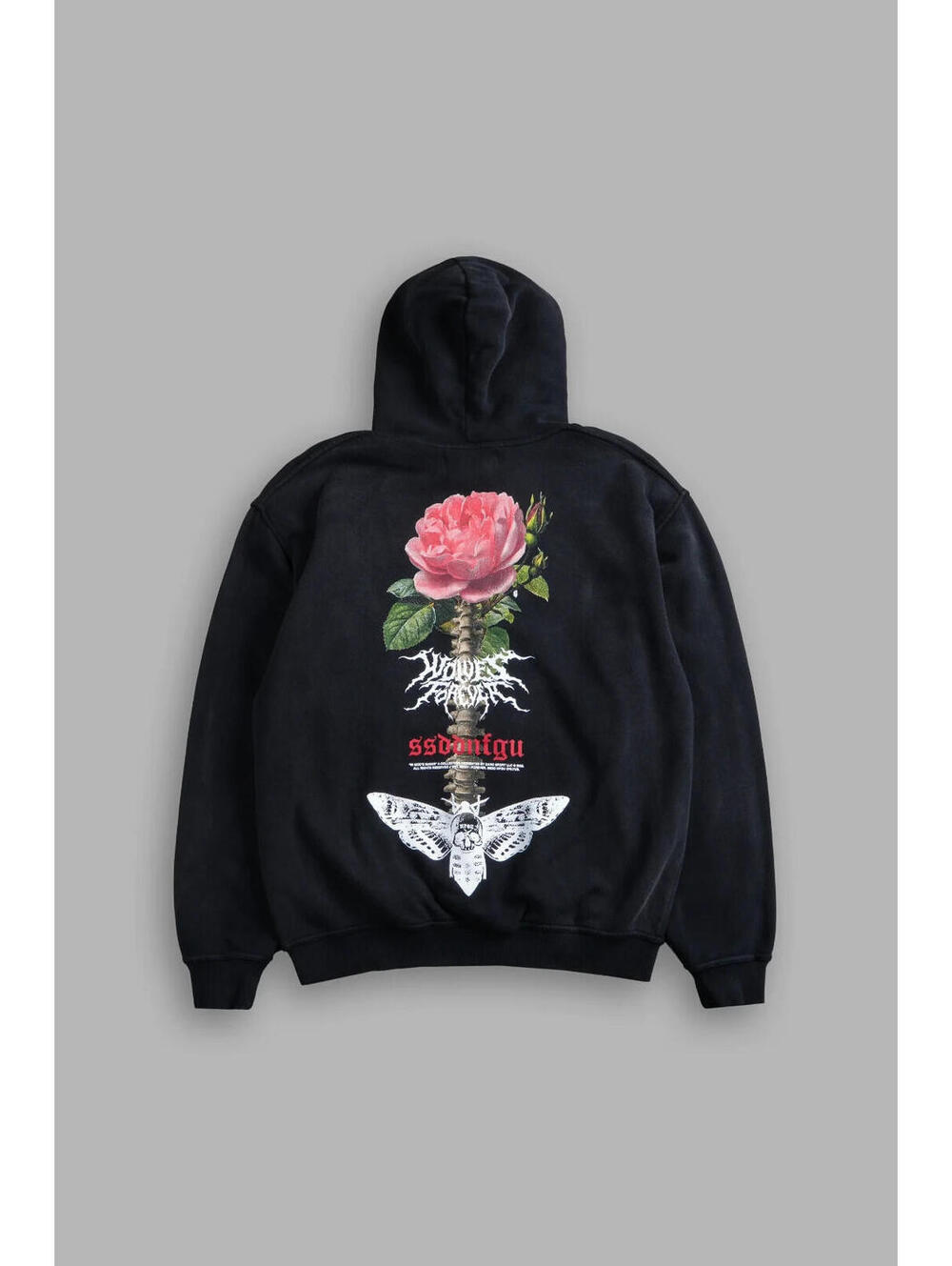 DARC SPORT Mori Rose "Pierce" Hoodie in Black Drift Wash